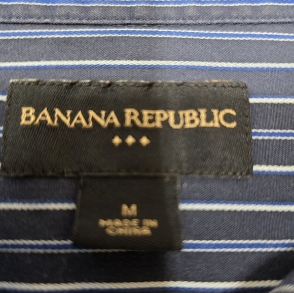 Banana Republic Men's Blue Pinstripe Button Up Shirt Extra Long Cuffs Size Med - Picture 3 of 7